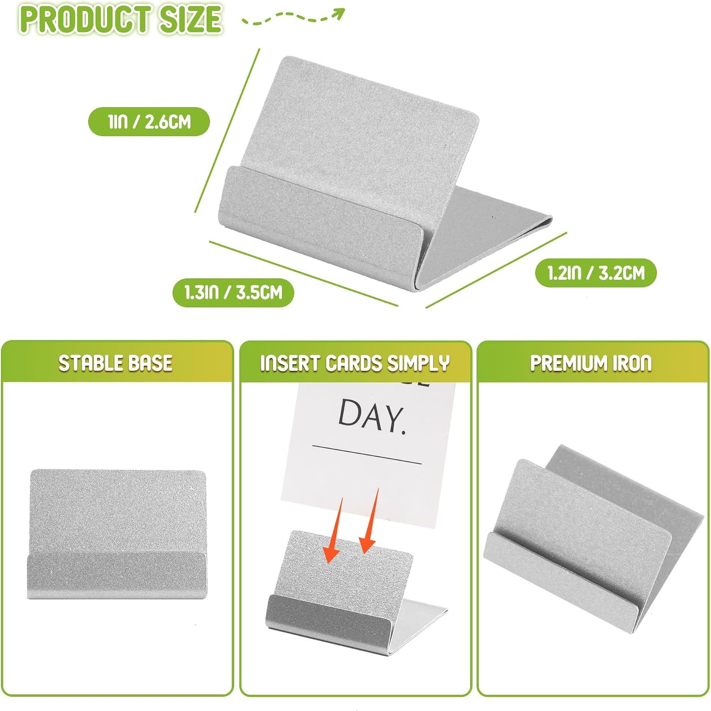Urban Deco 24PK Table Card Holder Metal Place Card Holders Steel Card Holders for Photos, Food Signs, Memo Notes