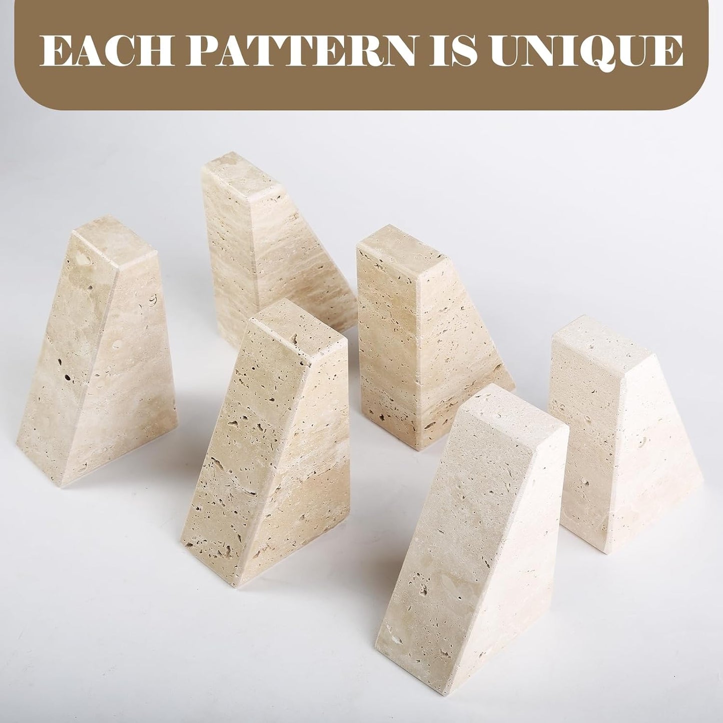 Bookends for Heavy Books / Travertine