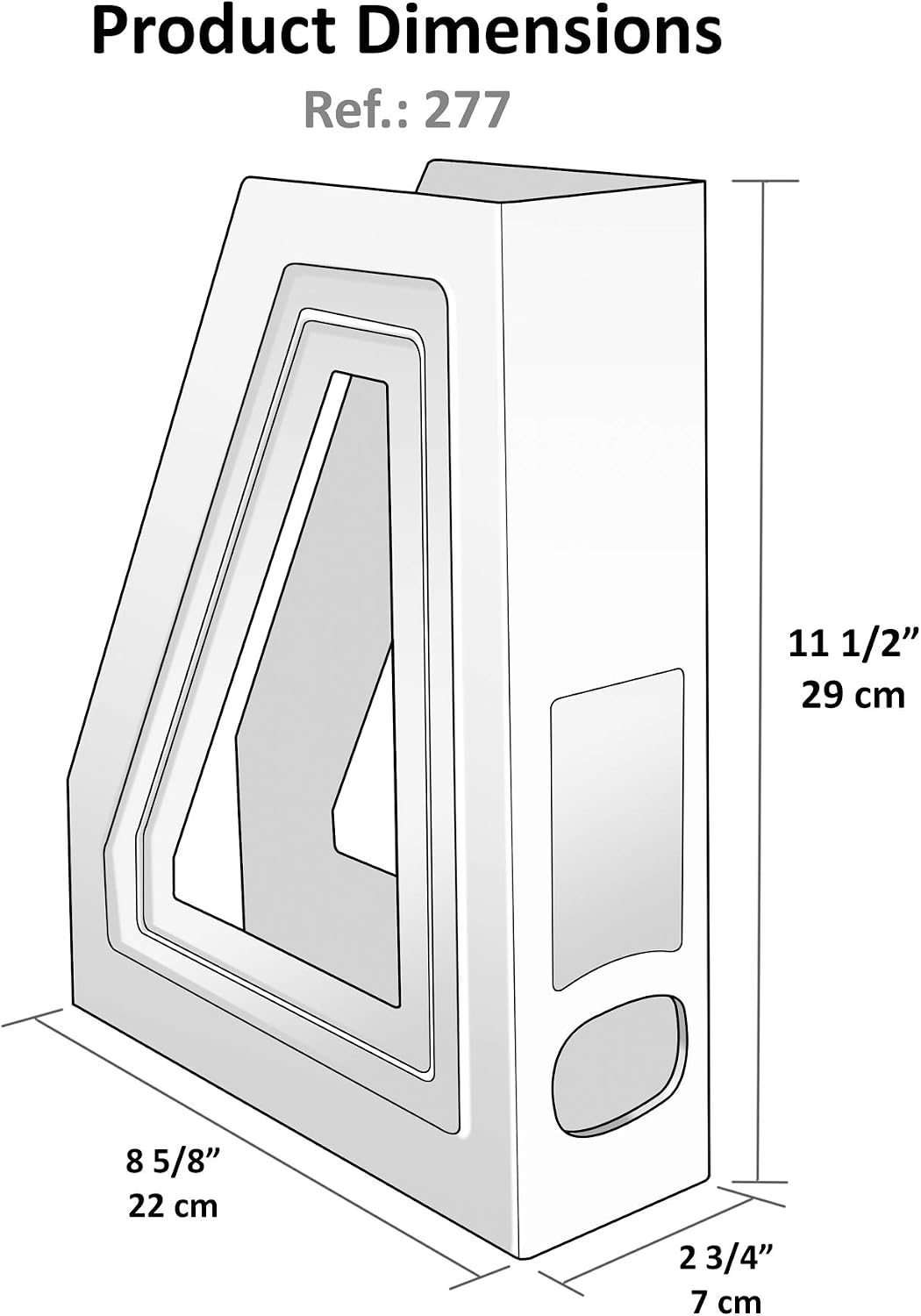Acrimet Magazine File Holder, Vertical Desk Organizer, Black, 2 Pack | Durable Plastic, Office & Home Use, Rack Design