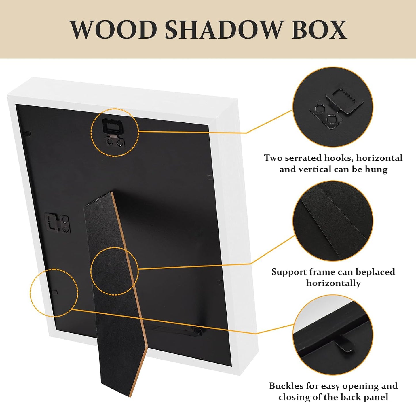 Shadow Box Frame 8x10 - 3 Pack Wood Deep Shadowbox with Glass | Shadow Boxes Display Cases Suitable for Photos, Dried