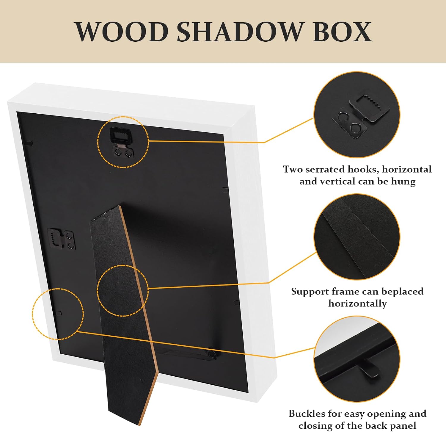 Shadow Box Frame 8x10 - 3 Pack Wood Deep Shadowbox with Glass | Shadow Boxes Display Cases Suitable for Photos, Dried
