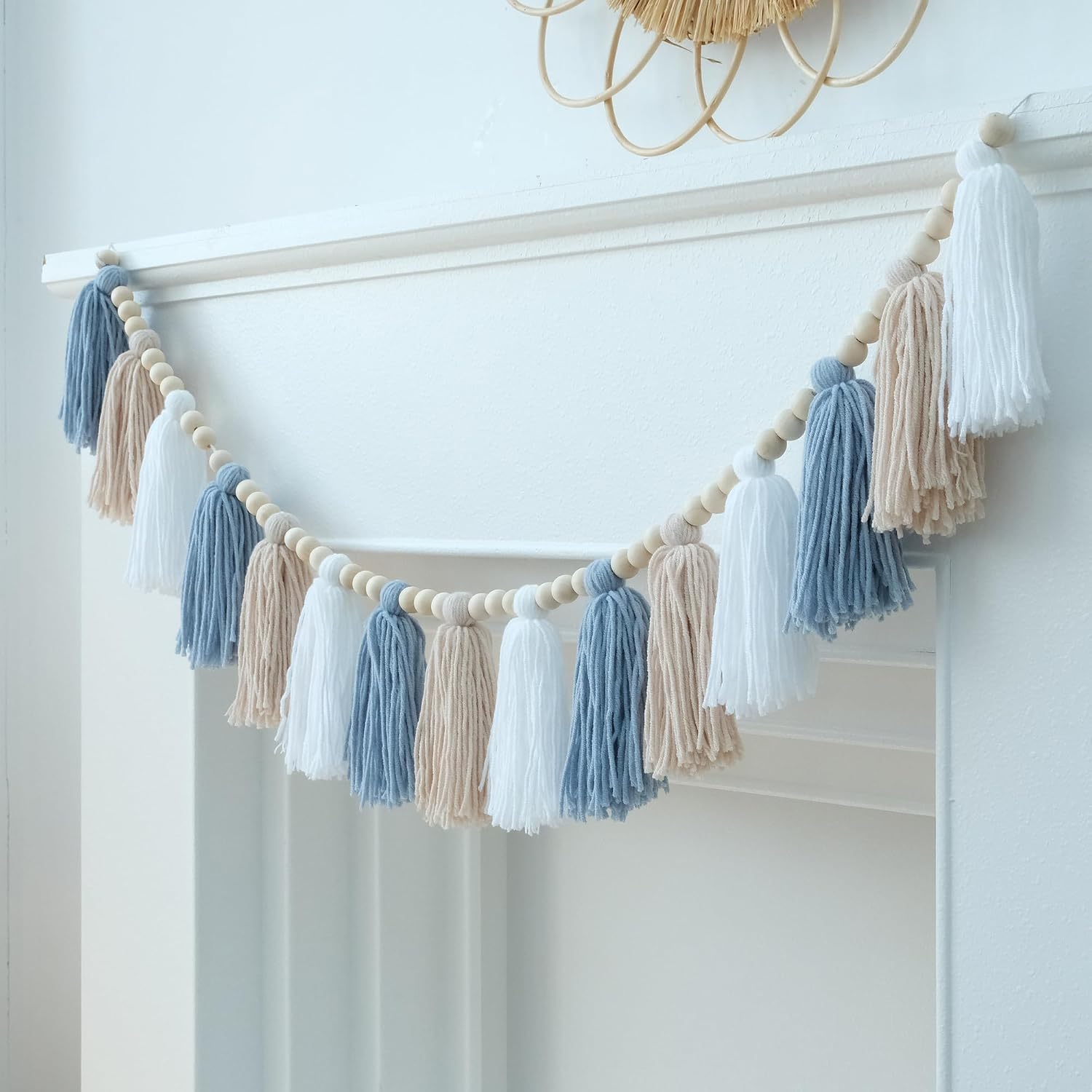 Boho Tassel Garland Wall Hanging / Blue