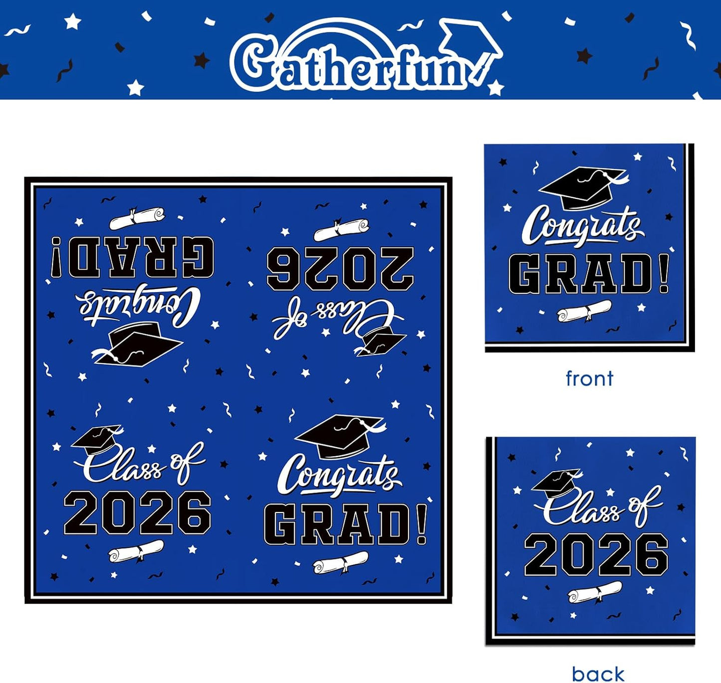 Graduation decorations 2026 Graduation Plates and Napkins Disposable Paper Plates Luncheon / Blue
