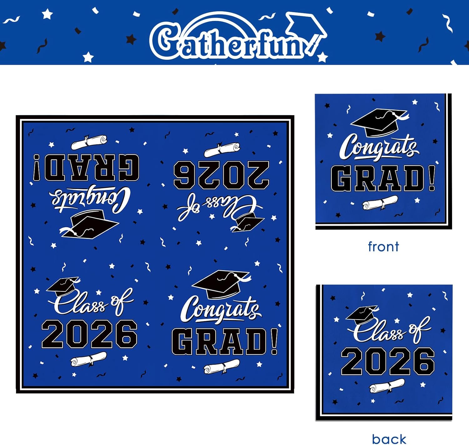 Graduation decorations 2026 Graduation Plates and Napkins Disposable Paper Plates Luncheon / Blue