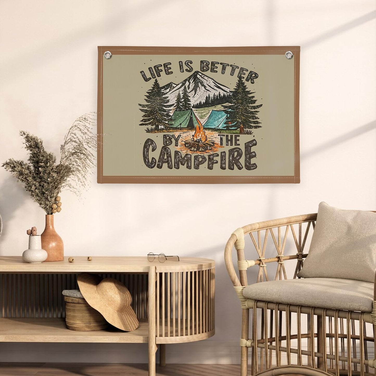 Camp Flag Banner for Summer Camp Decor / Life Is Better By The Campfire