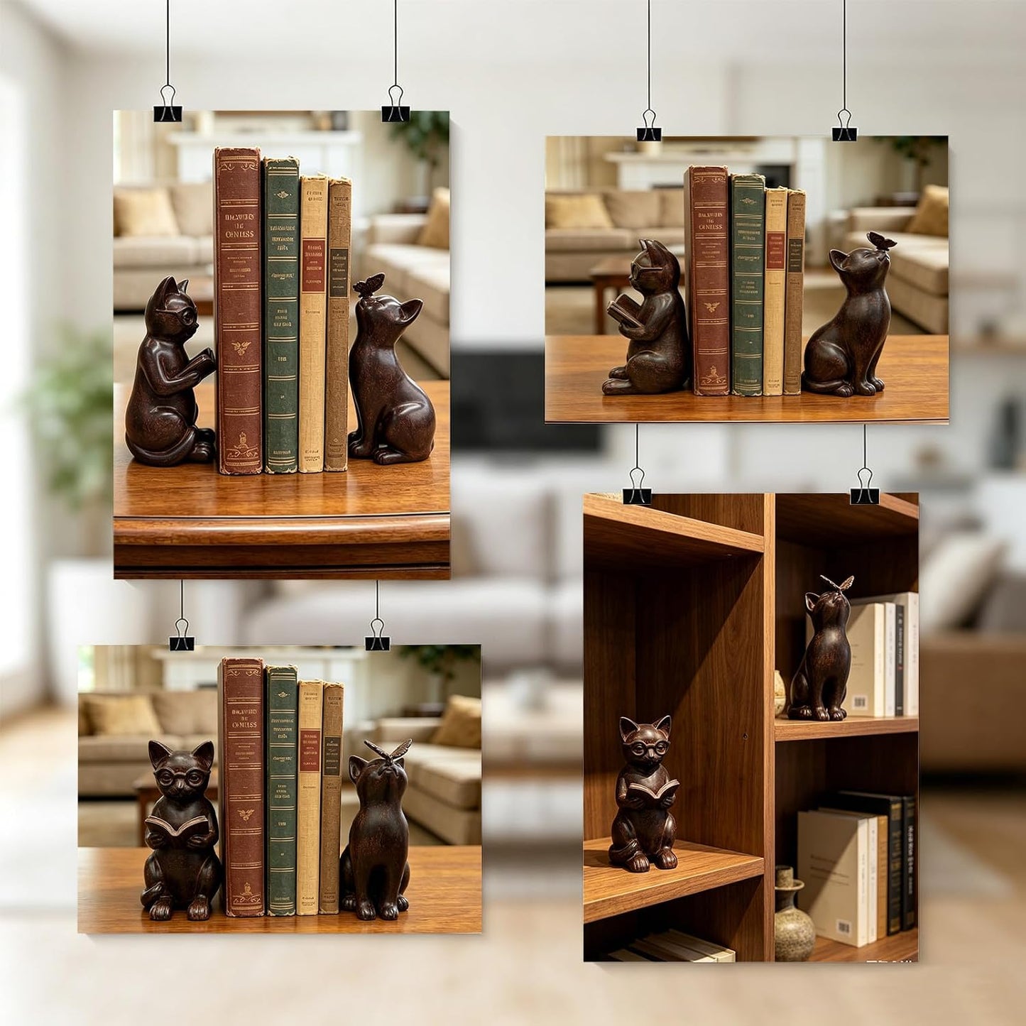 Unique Vintage Book Ends to Hold Books Heavy Duty / Set of 2