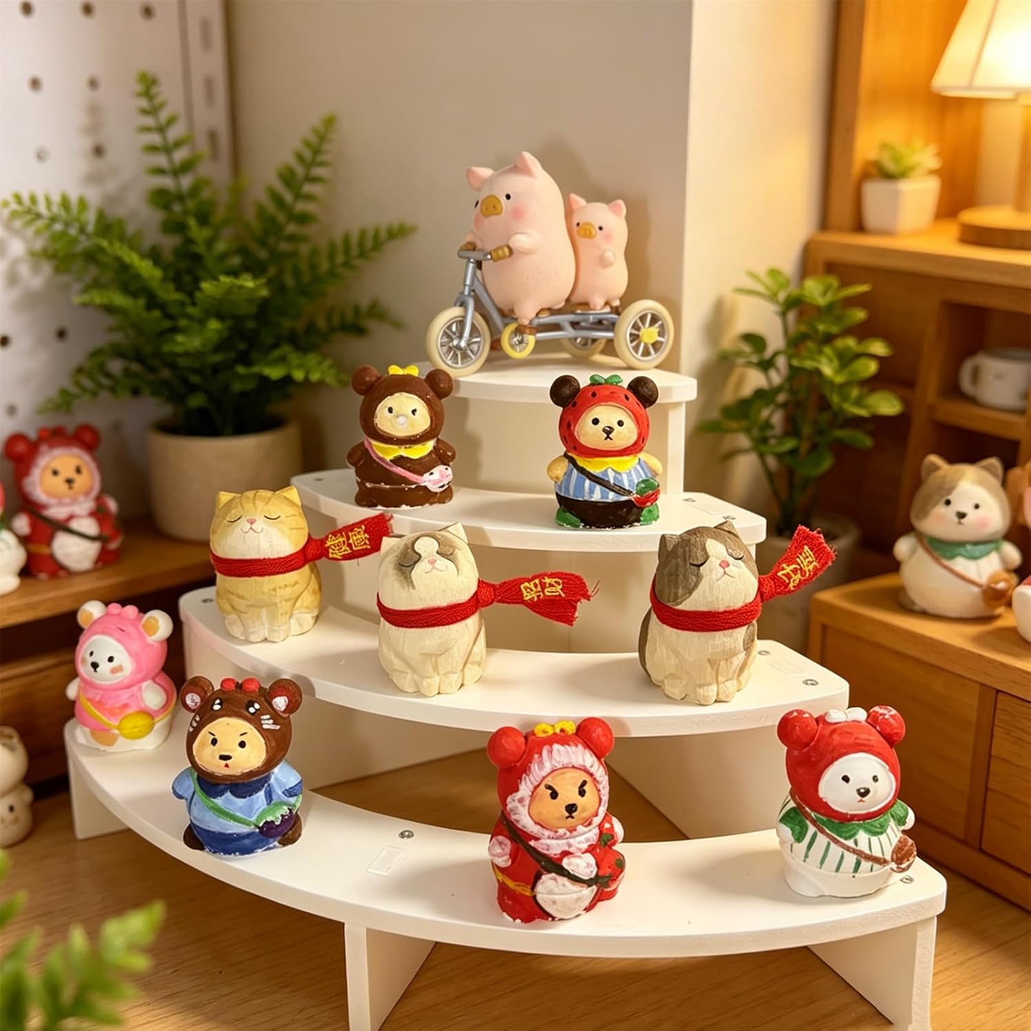Tier Corner Shelf Display Riser for Figurines / Set of 2