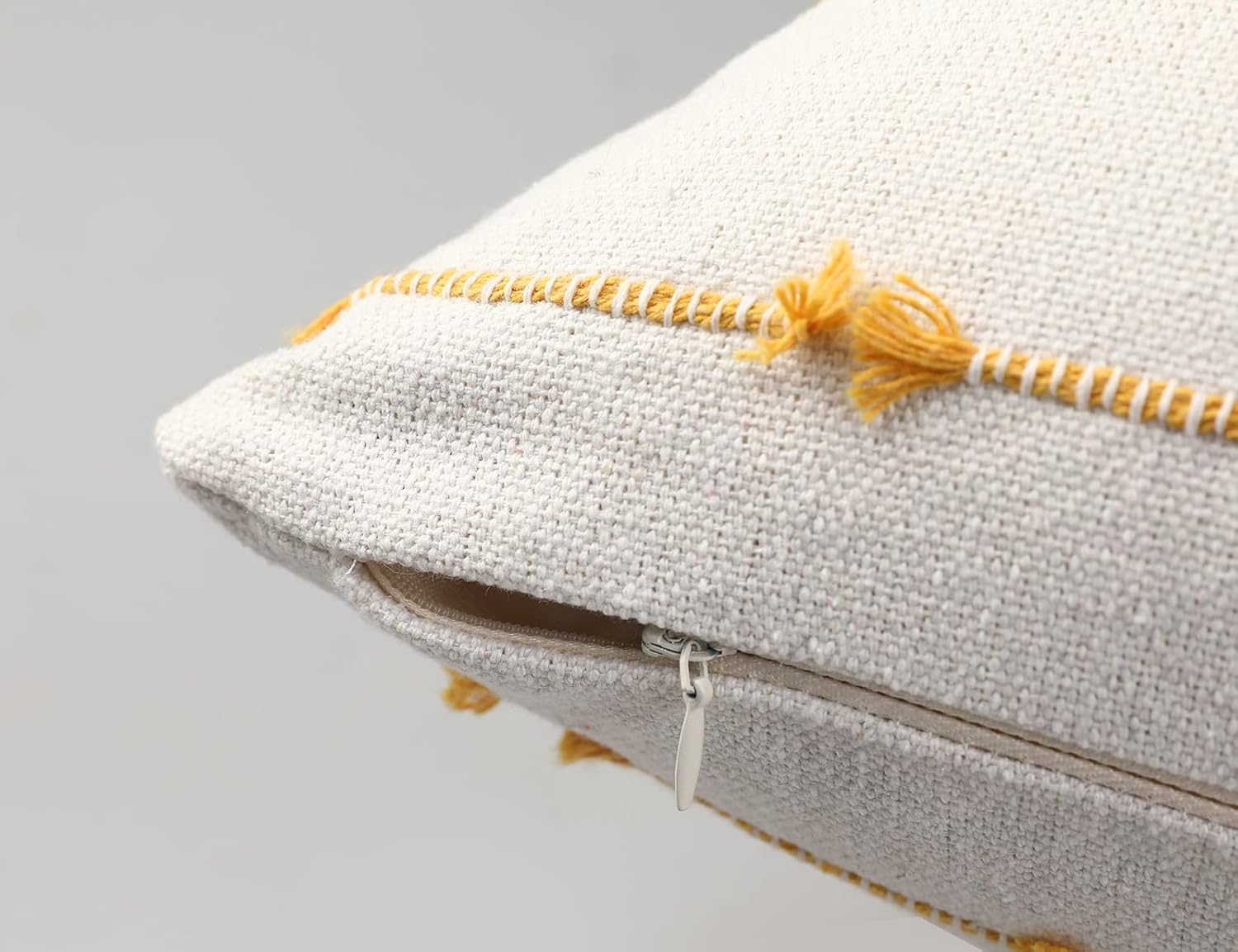 Boho Throw Pillow Covers / Yellow / 16 x 16 / Set of 2