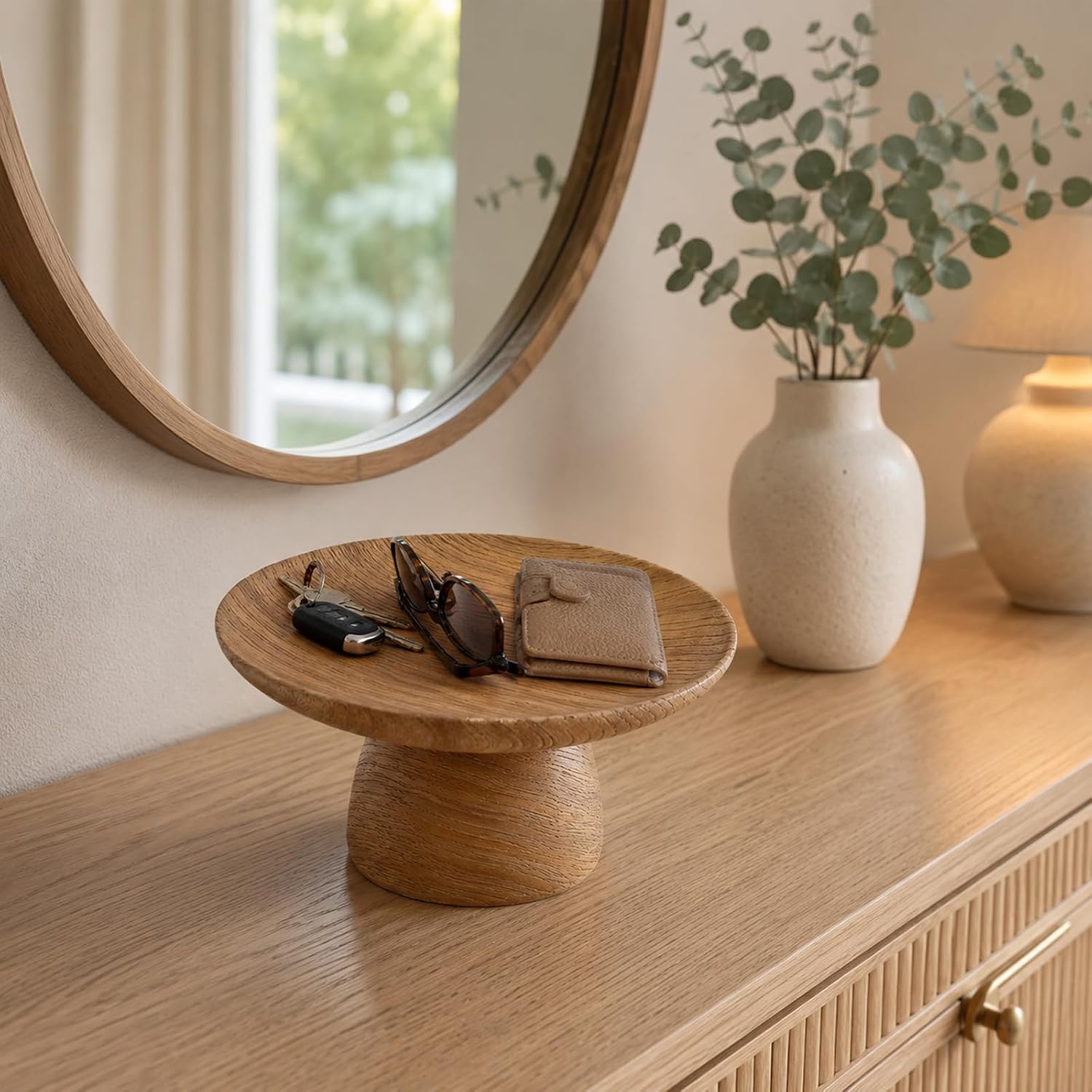 Faux Wood Decorative Bowl / Brown