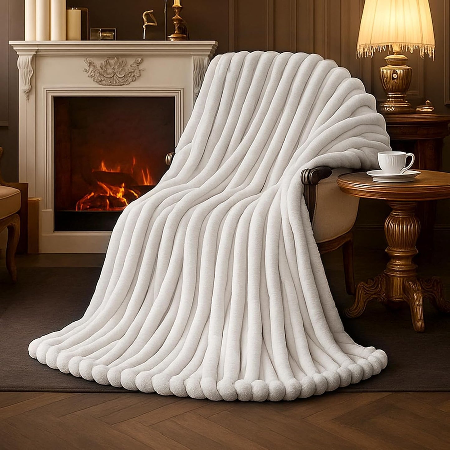 EVERGRACEHOME Chunky Chenille Knit Throw Blanket, 90 x 90, Terracotta Clay