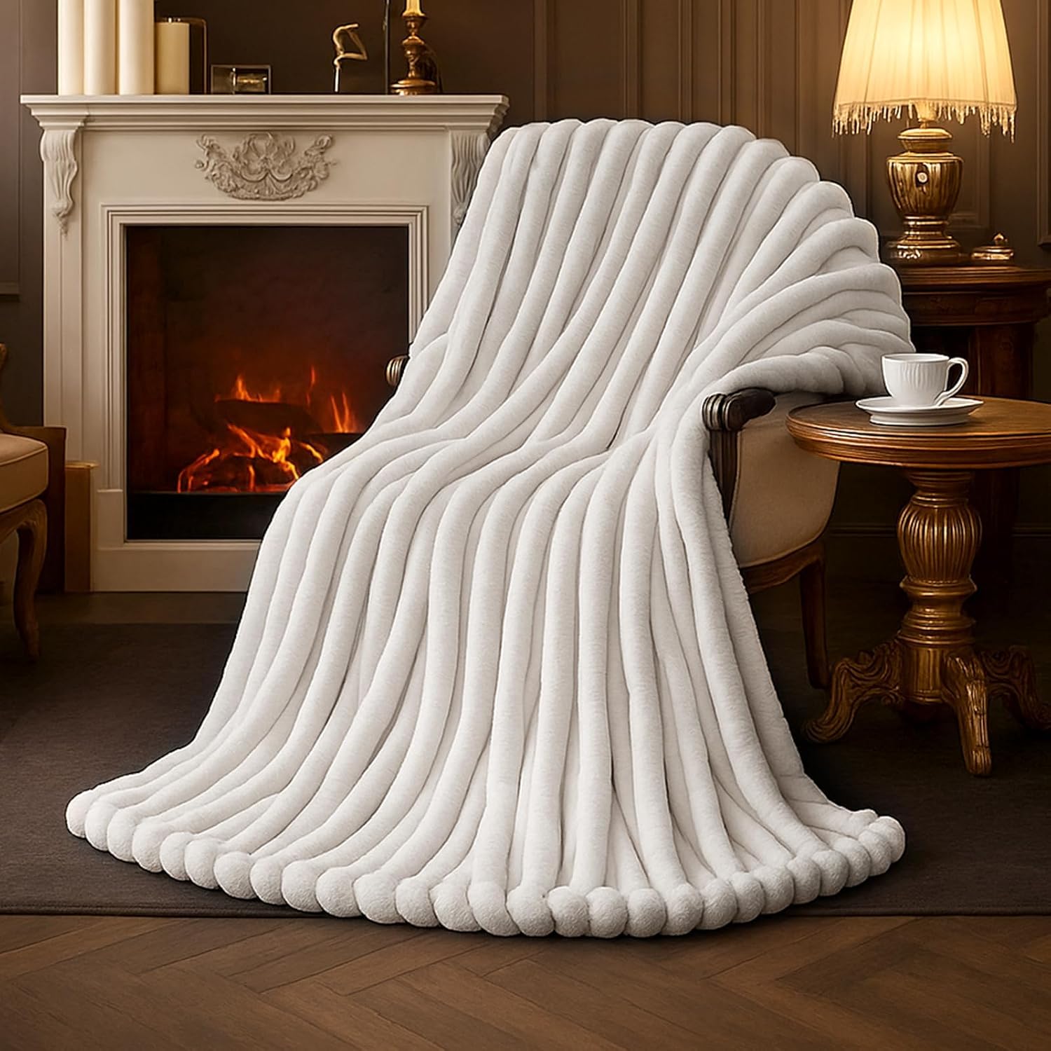 EVERGRACEHOME Chunky Chenille Knit Throw Blanket, 90 x 90, Terracotta Clay