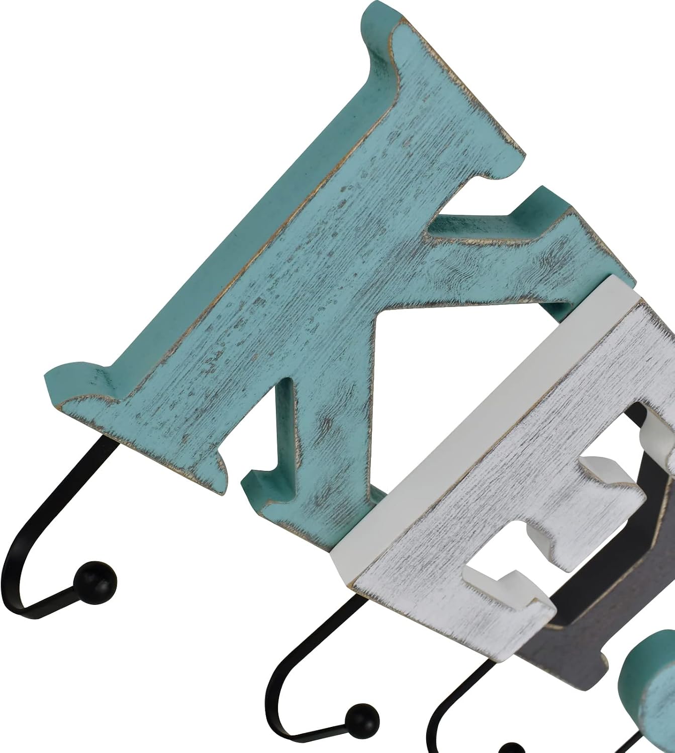 Hanger Hooks Cutout Wooden Word Sign Hanging Ornament Decorative / KEYS