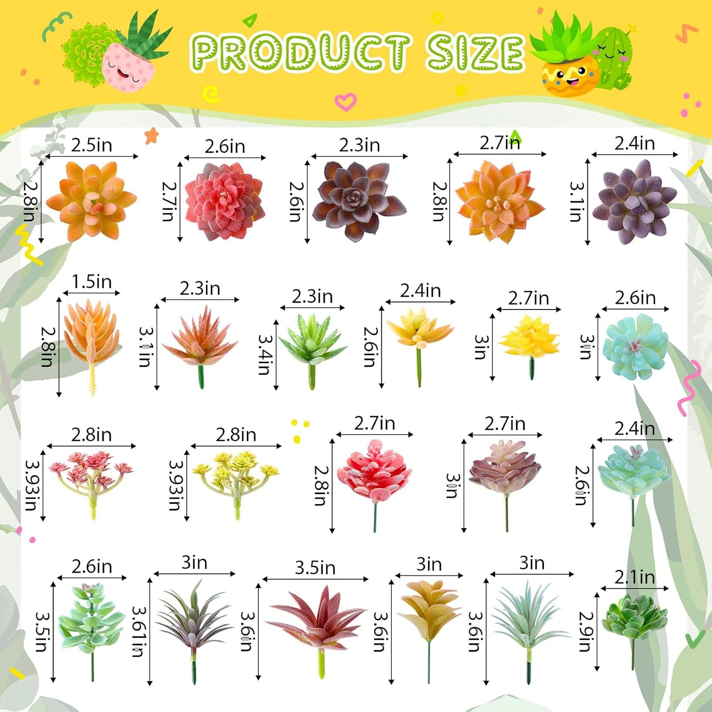 Artificial Succulent Plants Faux Realistic Fake Unpotted Mini Succulents for DIY Garden / Set of 40