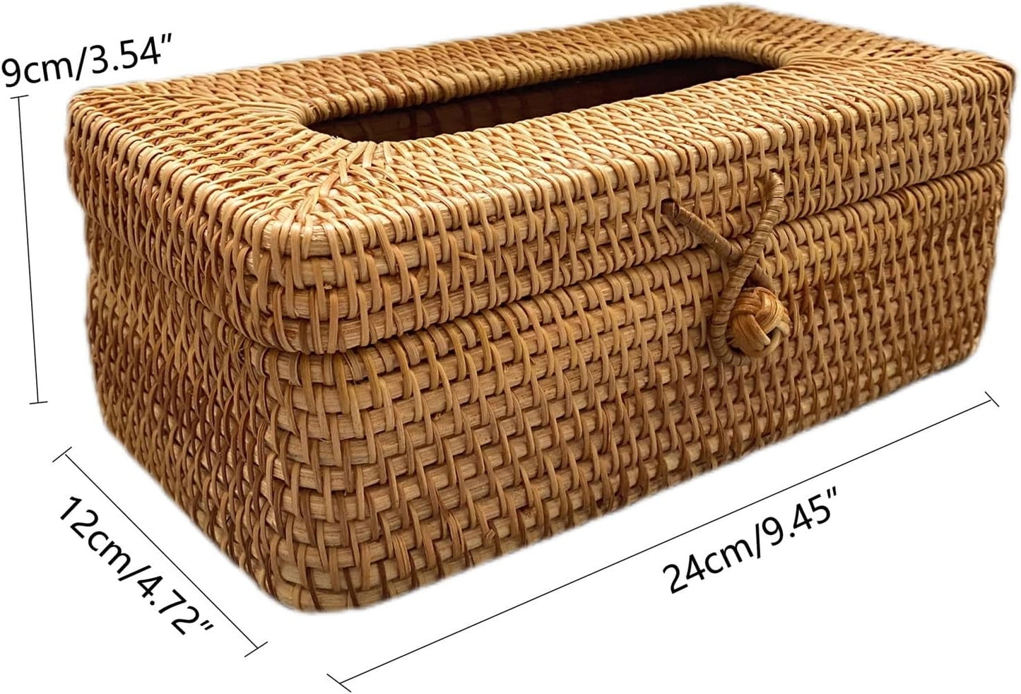 Boho Woven Facial Napkin Holder / Natural / 9.5 Inch