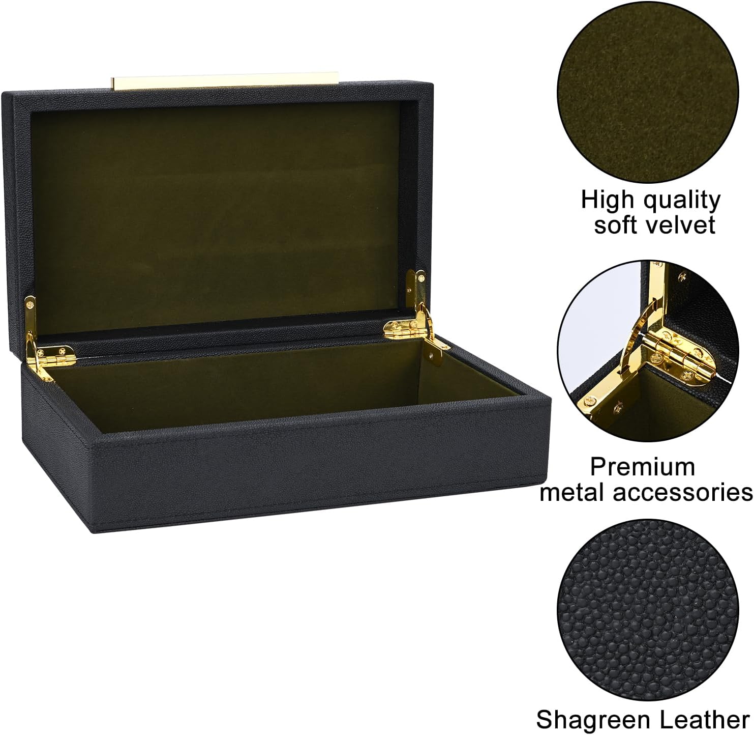 Keepsake And Memory Storage Decorative Boxes / 11 In / Black-1