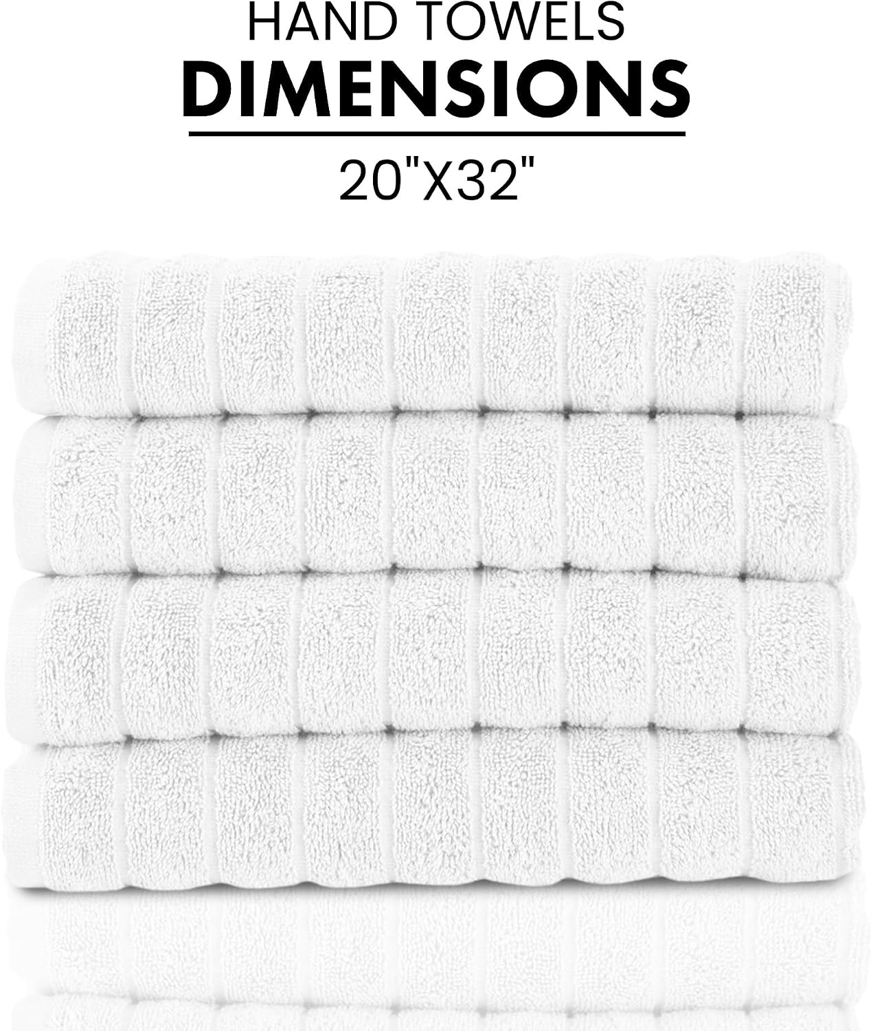 CTT Luxury Hand Towels for Bathroom Set of 4, 100% Turkish Cotton, Quick Dry & Comfy Towels for Hotel & Spa, Highly