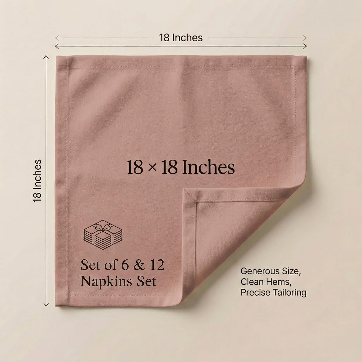 Accent Home 100% Cotton Napkins, Delicate Cloth Napkins for Dinners | 100% Pure Cotton Napkins, Economy Pack, Multi