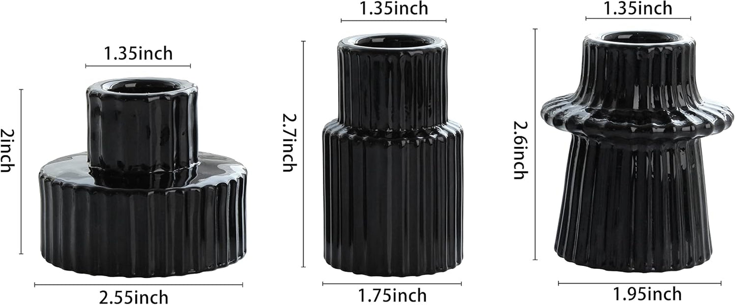 Vixdonos Taper Glass Candlestick Holders Tealight Candle Holders for Table Centerpieces, Wedding Decor and Dinner Party