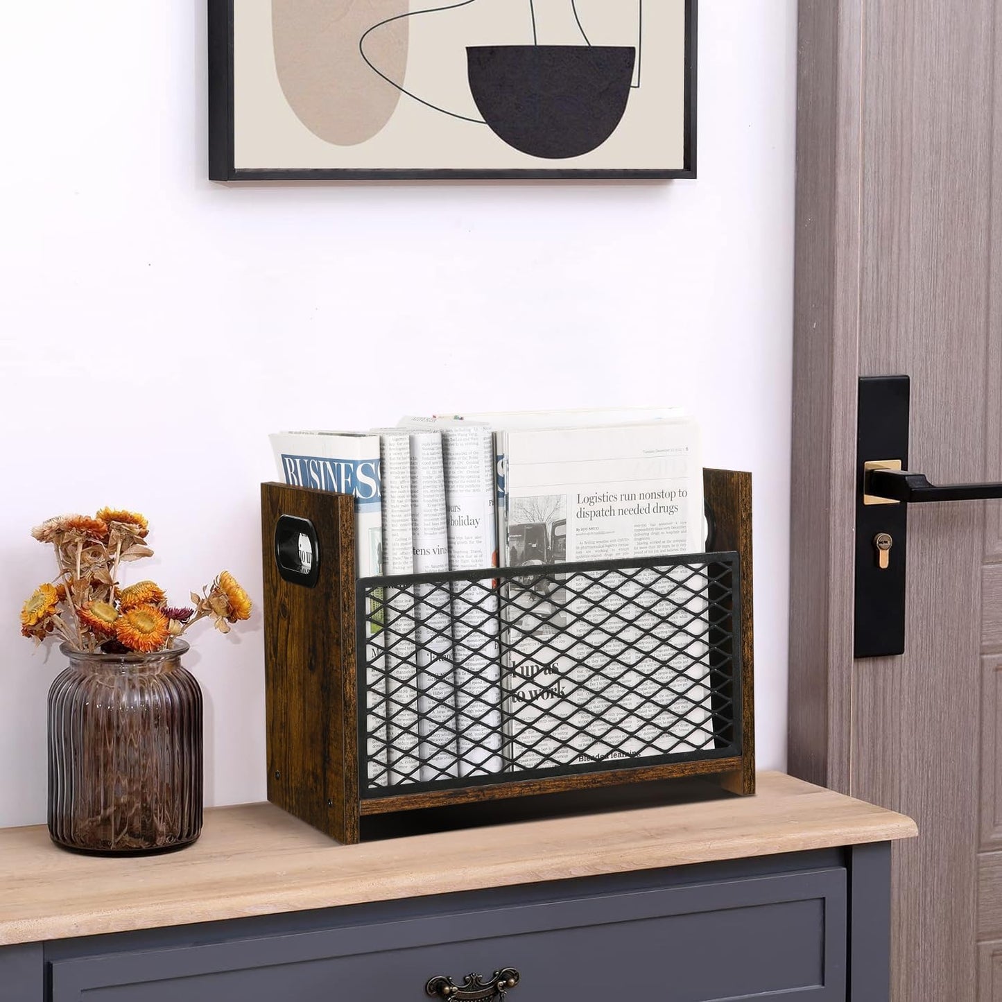 YINMIT Magazine Holder, Magazine Rack Floor, Magazine Storage Basket, File Holder Organizer, Folder Organizer for