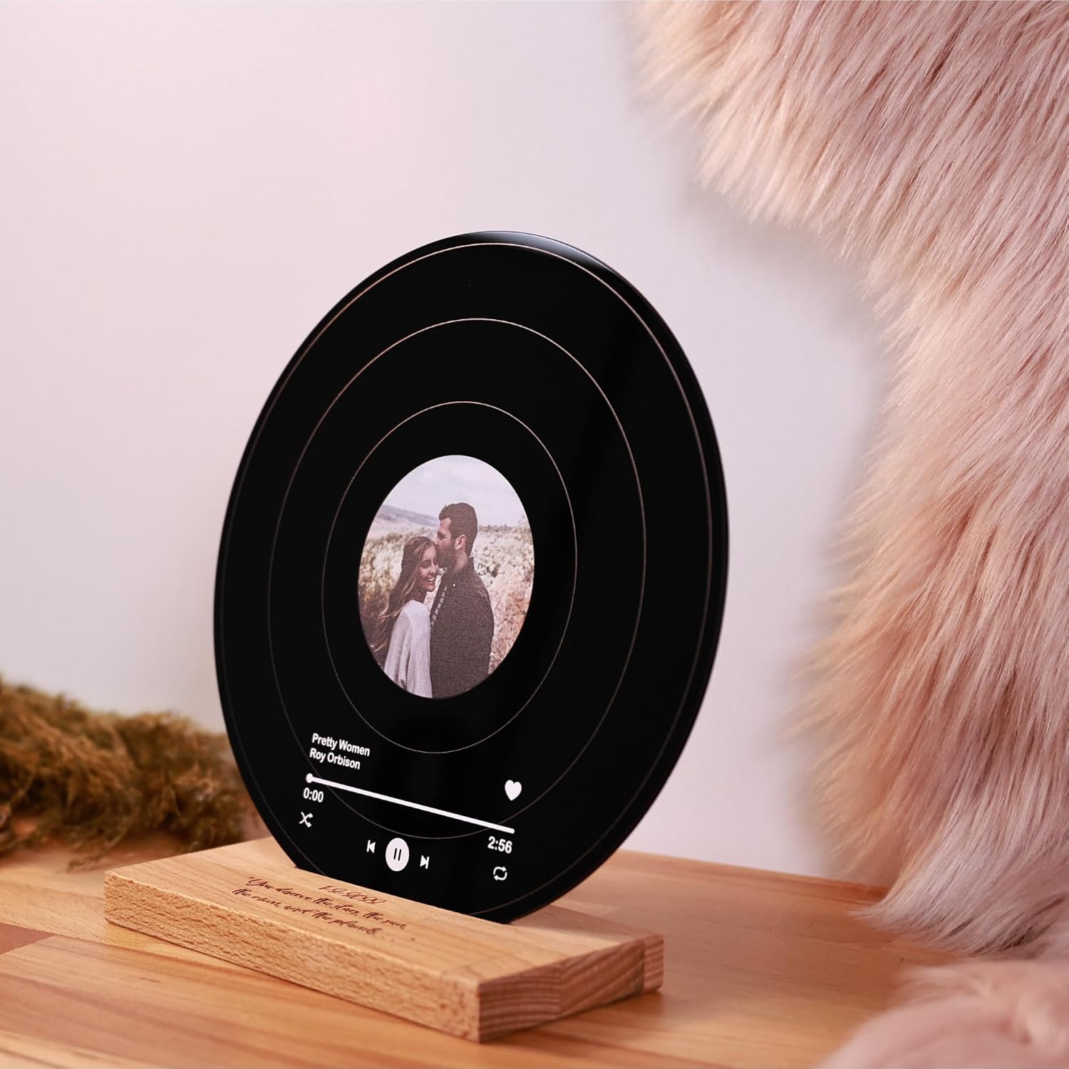 bonibom Personalized Vinyl Record with Photo - Custom Acrylic Song Plaque - Unique Gifts for Anniversary, Wedding
