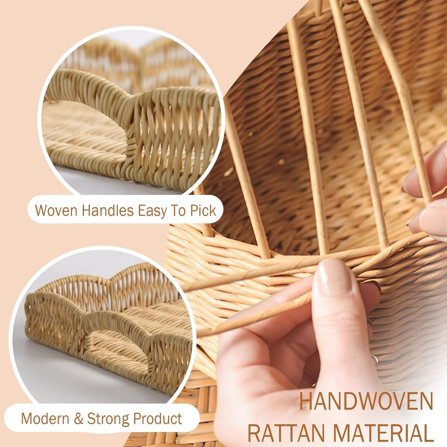 Rectangular Wicker Tray / Beige
