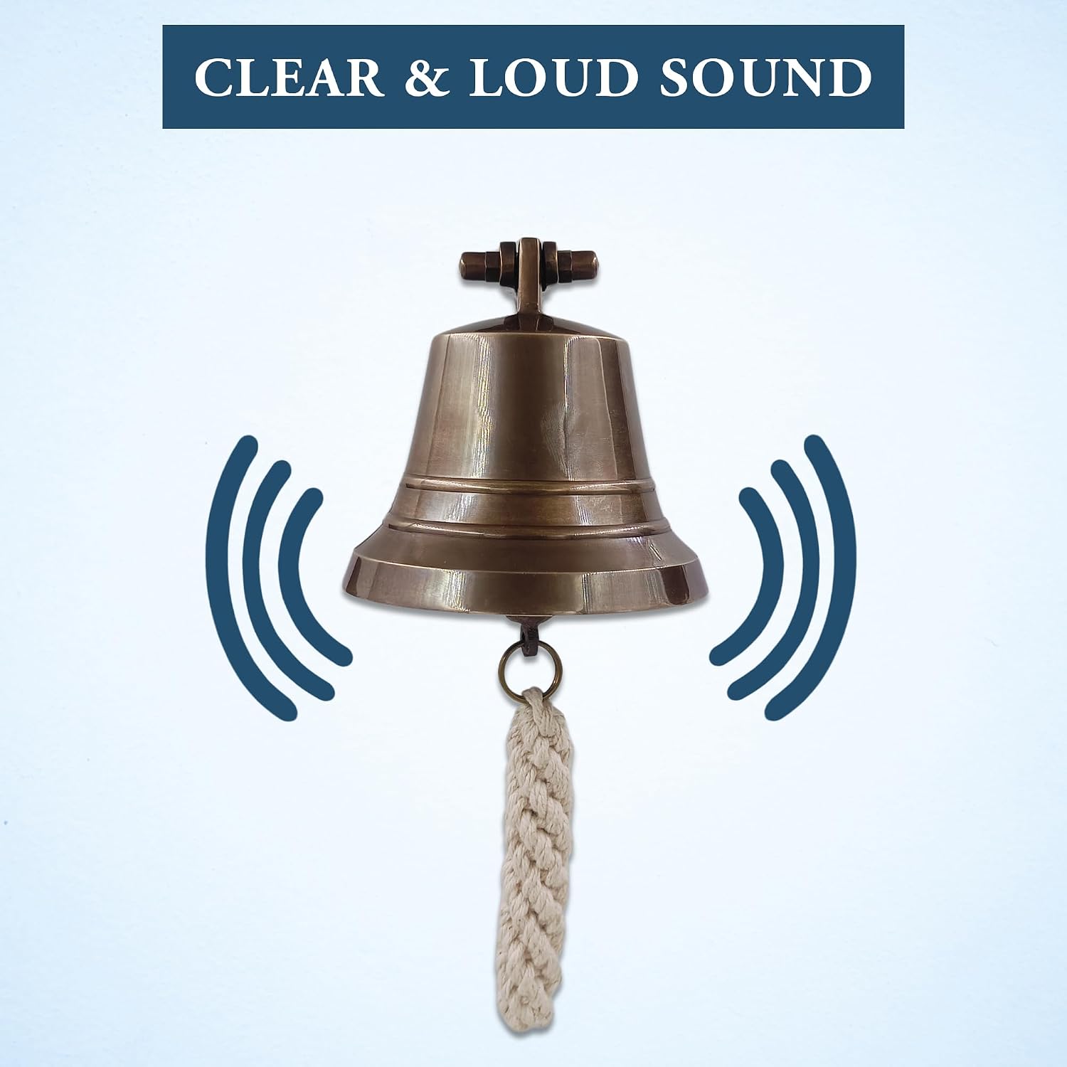 The Metal Magician Nautical Hanging Wall Mountable 4" Solid Brass Ship Bell Antique Brass