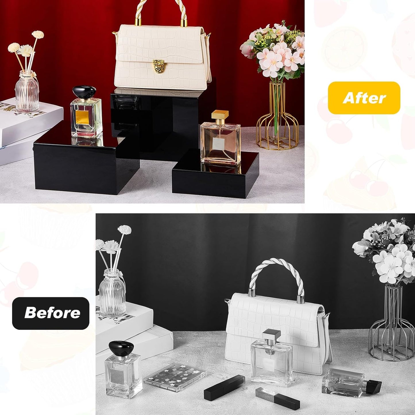 Catering Dessert Table Risers Food Decorative Stands / Black / 6 To 11 Inch / Square / 11 Inch