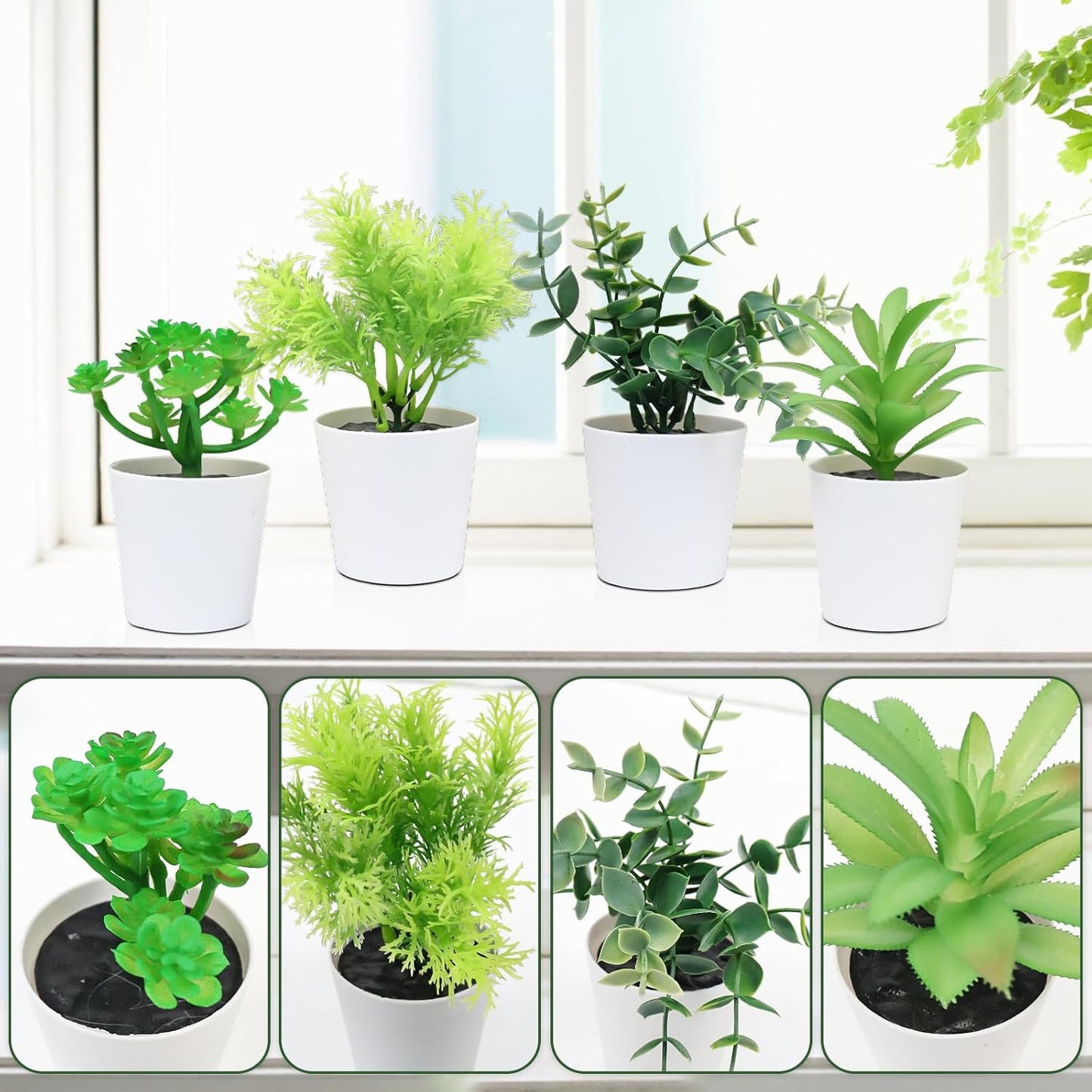 Artificial Plants Indoor / Lime Green / Set of 4