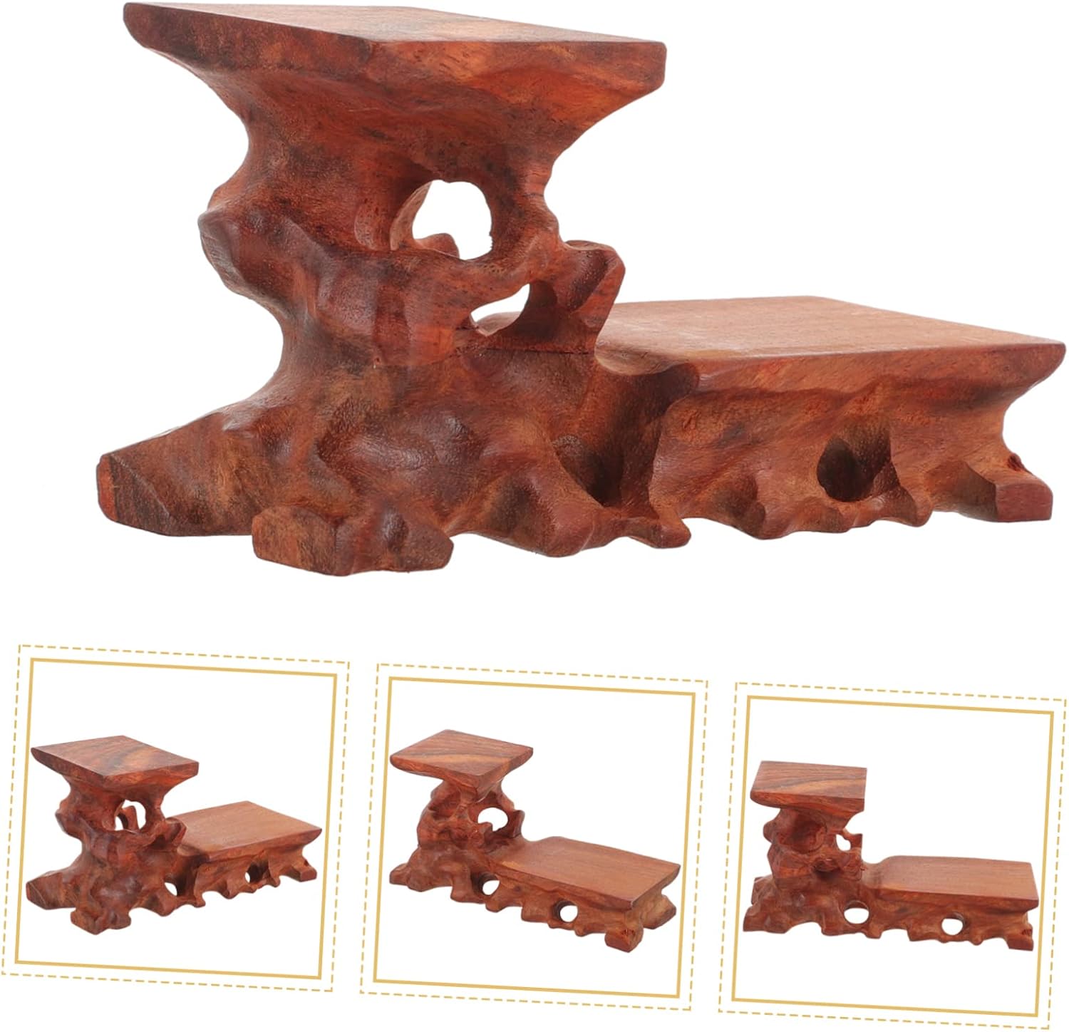 Rosewood Base Wooden Display Stand Vase Base Figurine Pedestal Riser