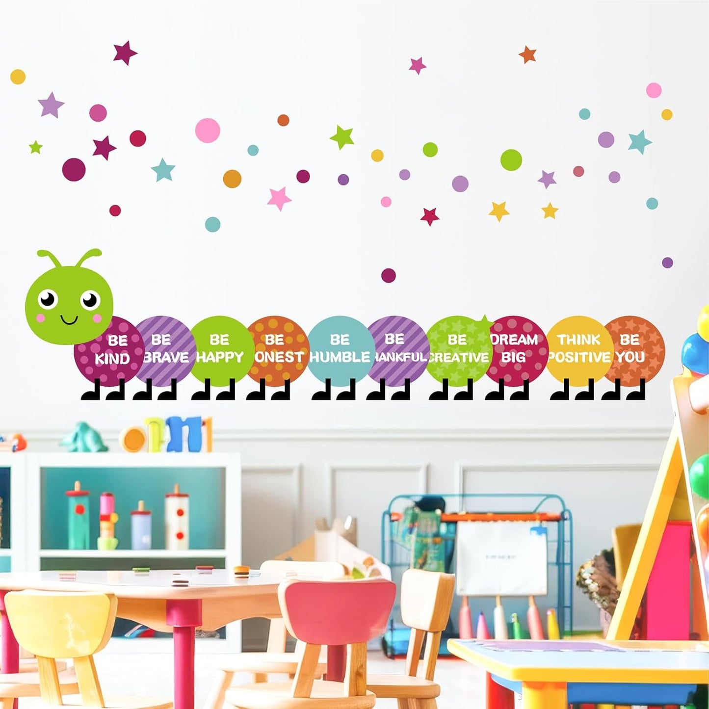Kids Playroom Wall Decals Inspirational Wall Stickers Colorful Nursery Walls Decal Polka / Purple
