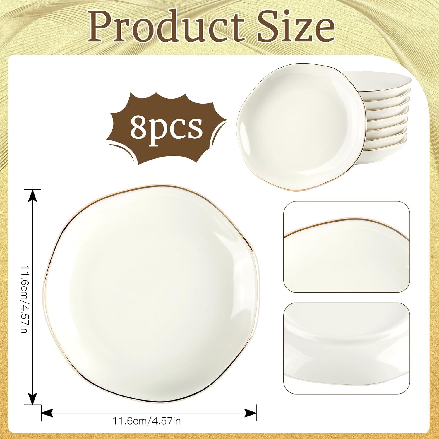 Ceramic Jewelry Tray Irregular Jewelry Dish for Women / White Irregular / Set of 8