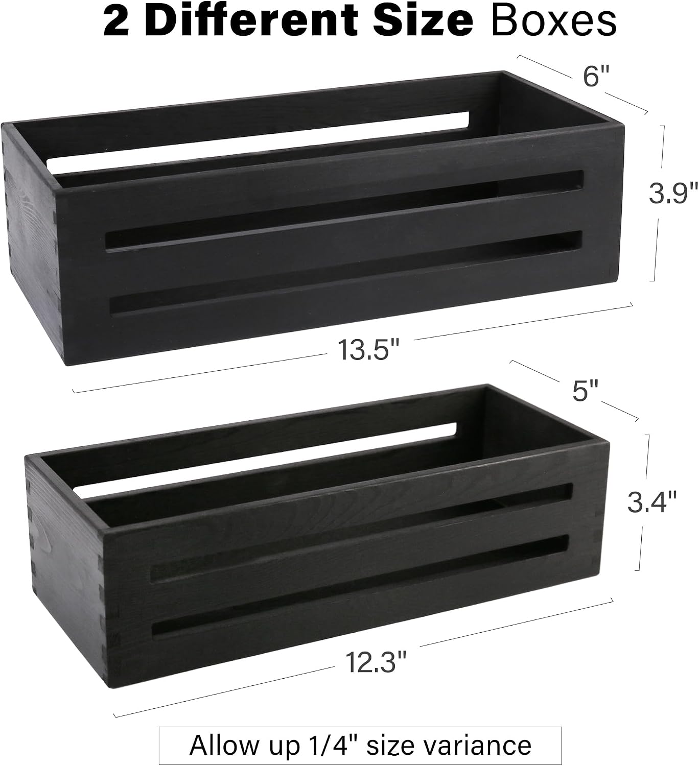 Wooden Toilet Paper Holder / Black / Set of 2