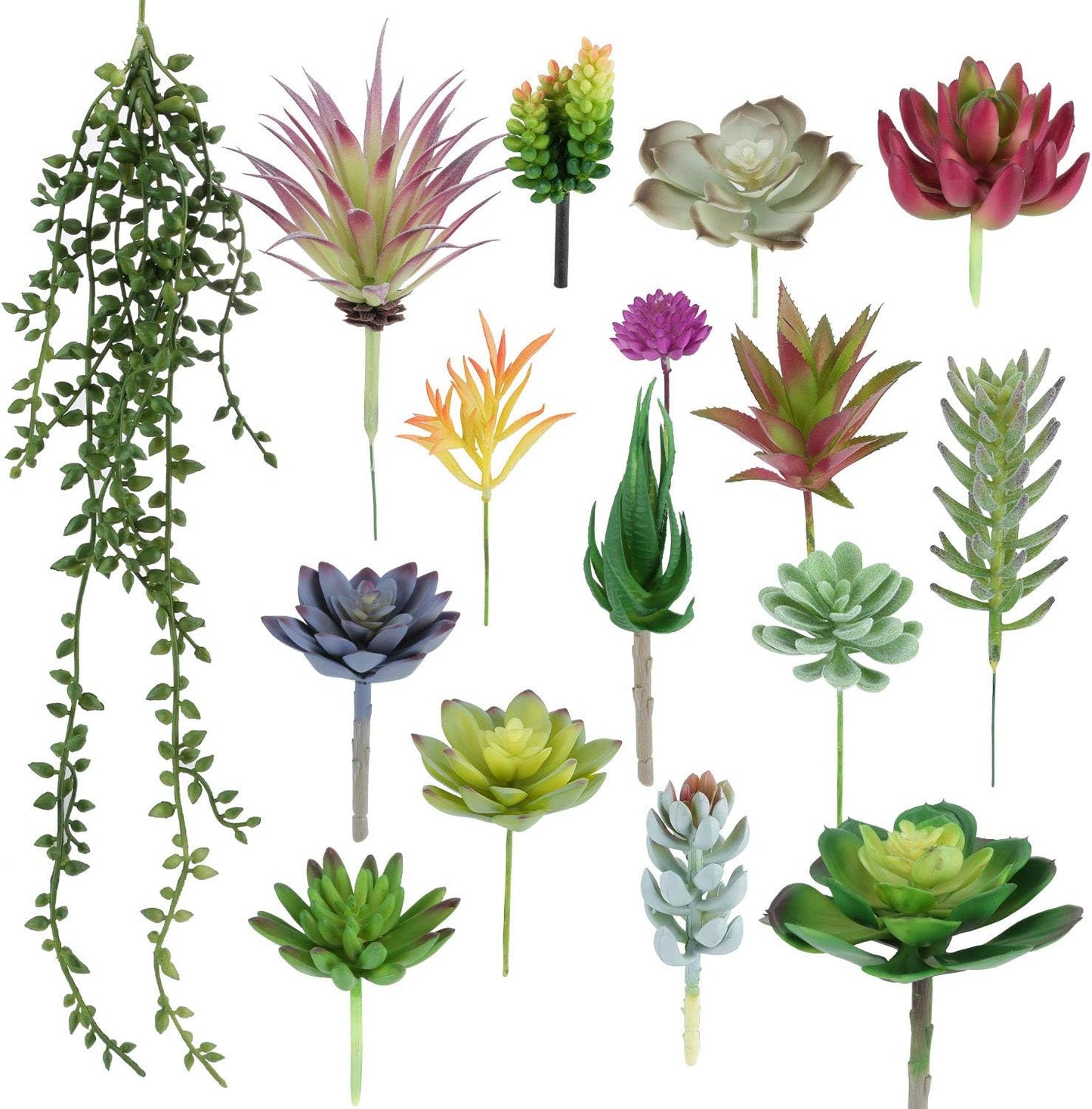 Faux Succulents Artificial Plants / Set of 16