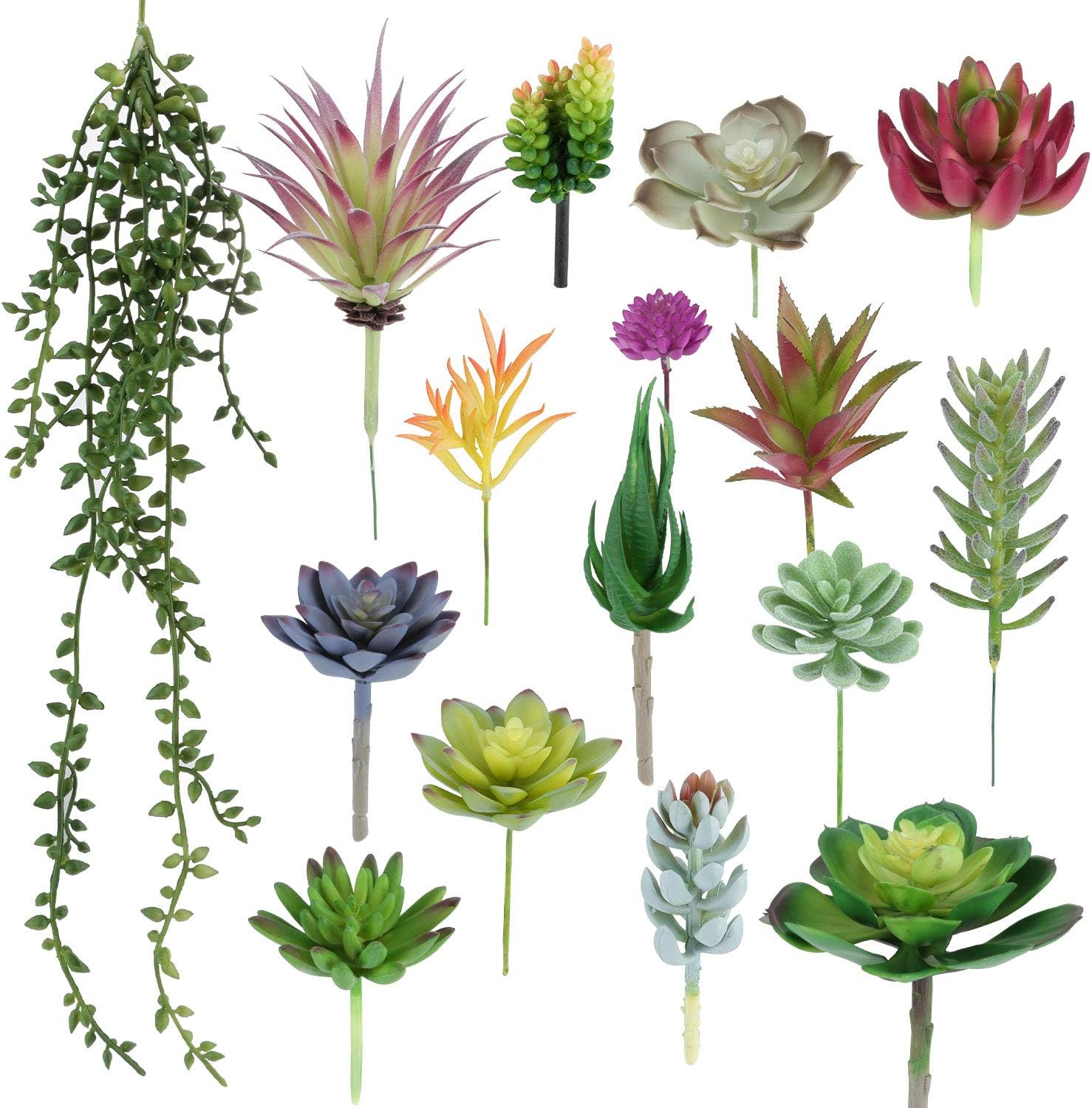 Faux Succulents Artificial Plants / Set of 16