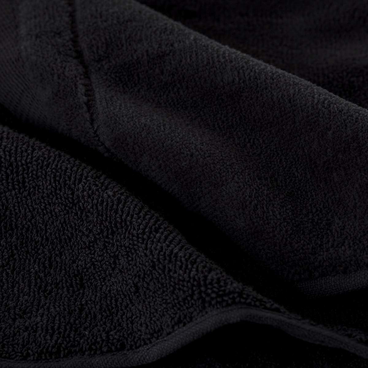 Creative Scents Cotton Fingertip Towels Set Black - 4 Pack - 11 x 18 Inches Decorative Small Extra-Absorbent and Soft
