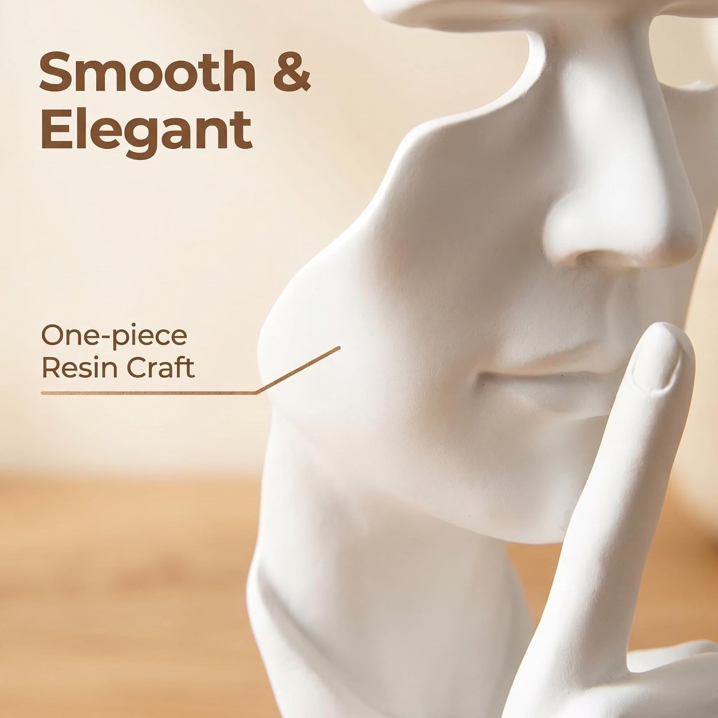 Abstract Face Sculpture Minimalist Abstract Face Figurine Modern Home Decor Abstract Human / White