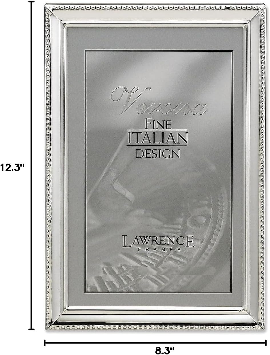 Lawrence Frames Bead Border Design, 8x12, Silver