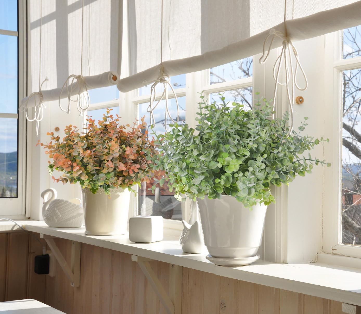 20 Bundles Faux Eucalyptus Stem Artificial Plant Faux Greenery / Dusty Green / Set of 20