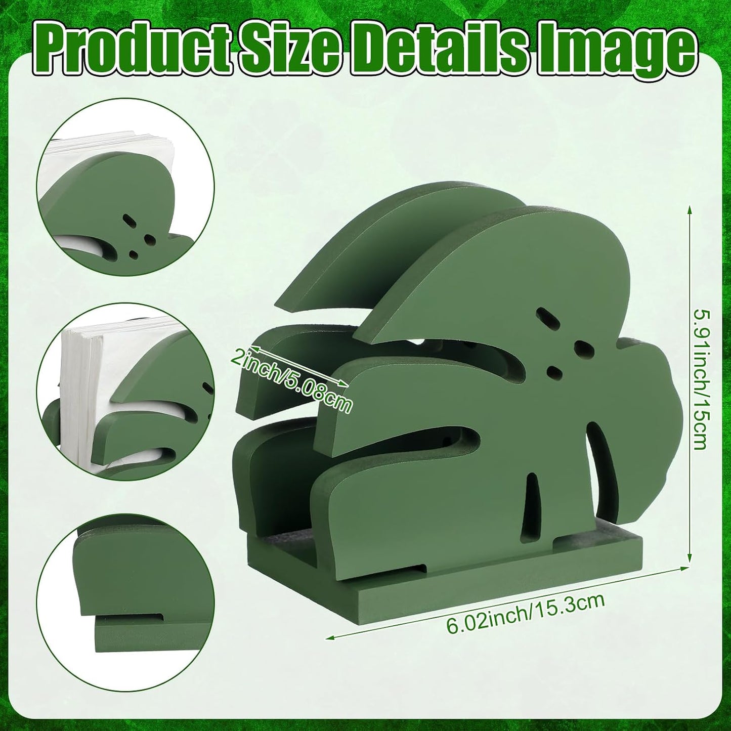 Napkin Holder Wooden Table Centerpiece Freestanding Paper Towel Dispenser Suitable / Palm Leaf