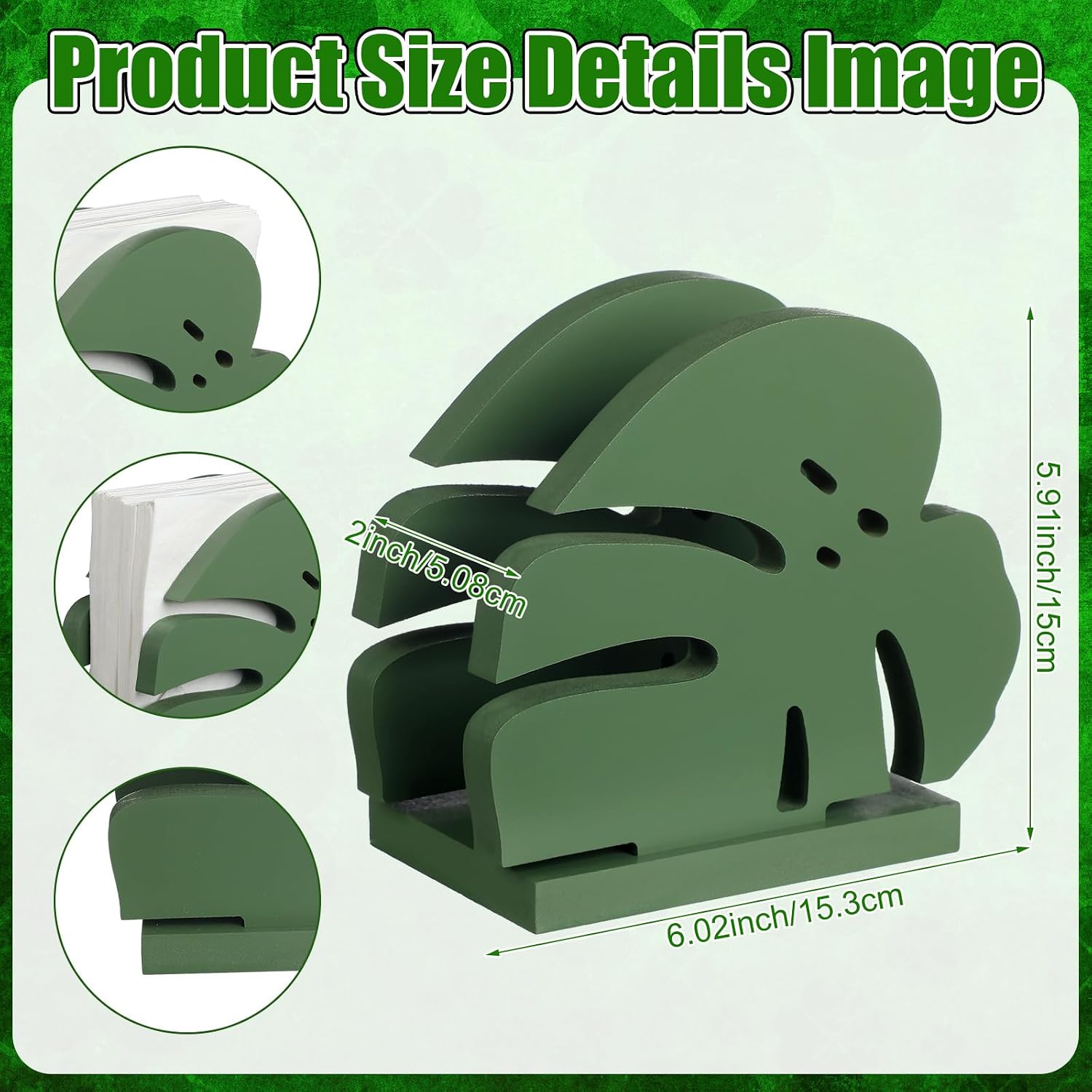 Napkin Holder Wooden Table Centerpiece Freestanding Paper Towel Dispenser Suitable / Palm Leaf