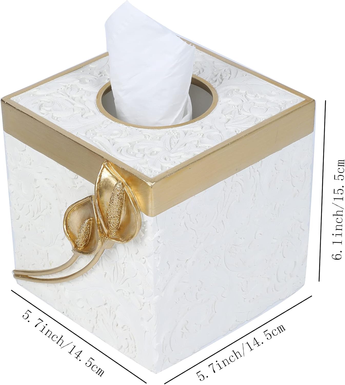 Modern Square Tissue Box Cover Holder / Common Callalily