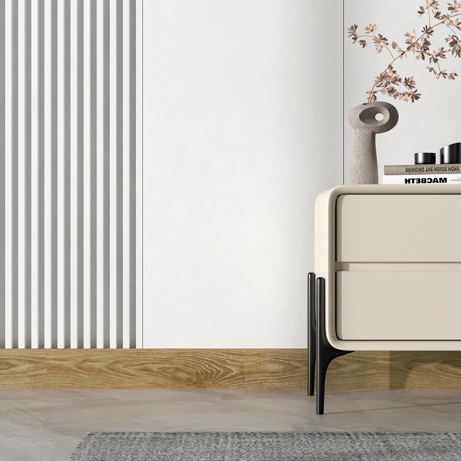 Natural Oak Wood Grain Wallpaper Border Peel and Stick Mirror Frame Border / 3 x 590 / Light Brown