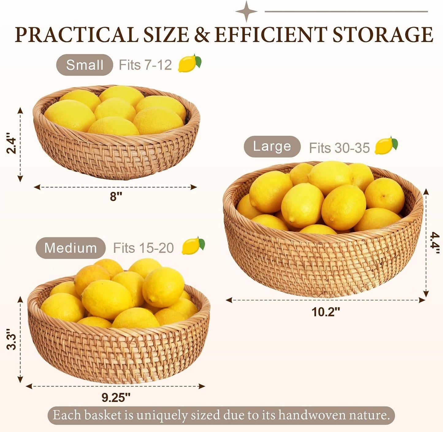8" Round Small Wicker Basket / Round Small 8