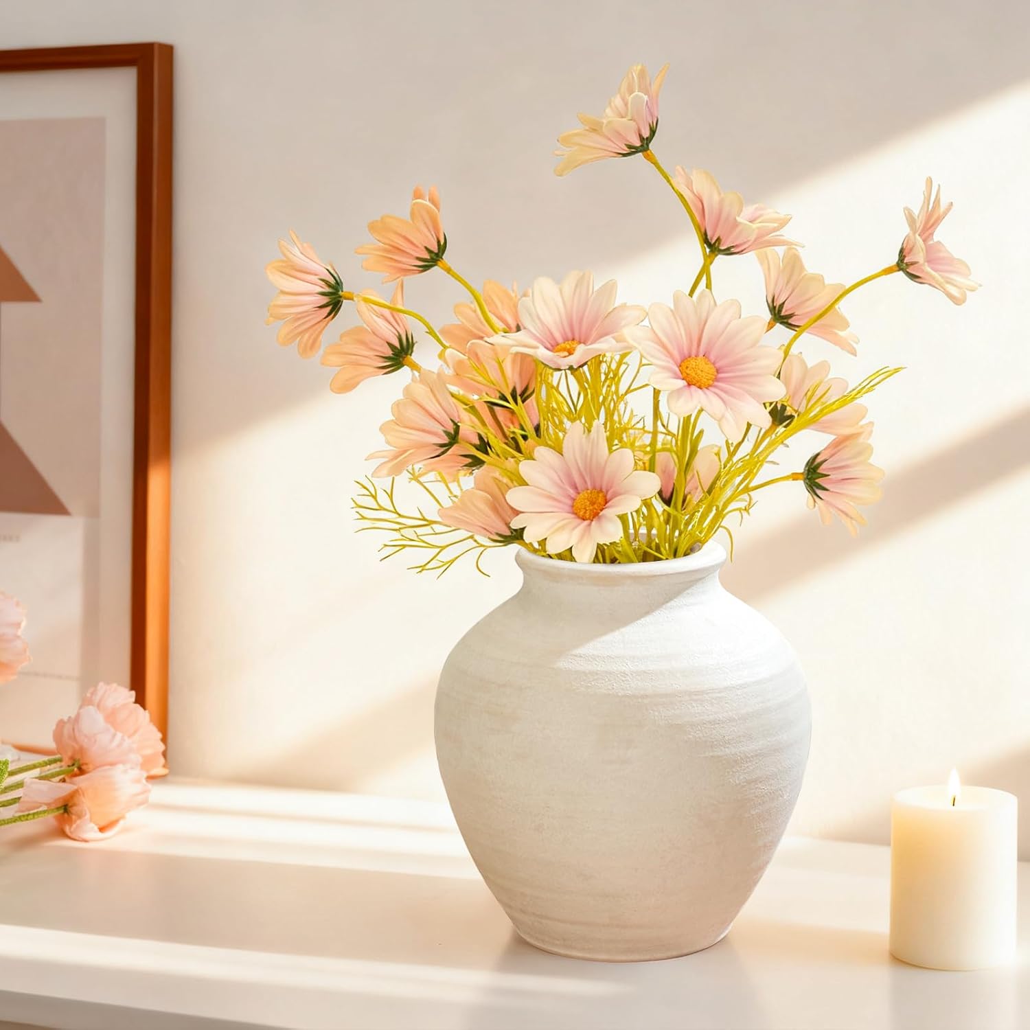 Ceramic Flower Vase Home Decor / 6.2"-white / 6.2 Inch
