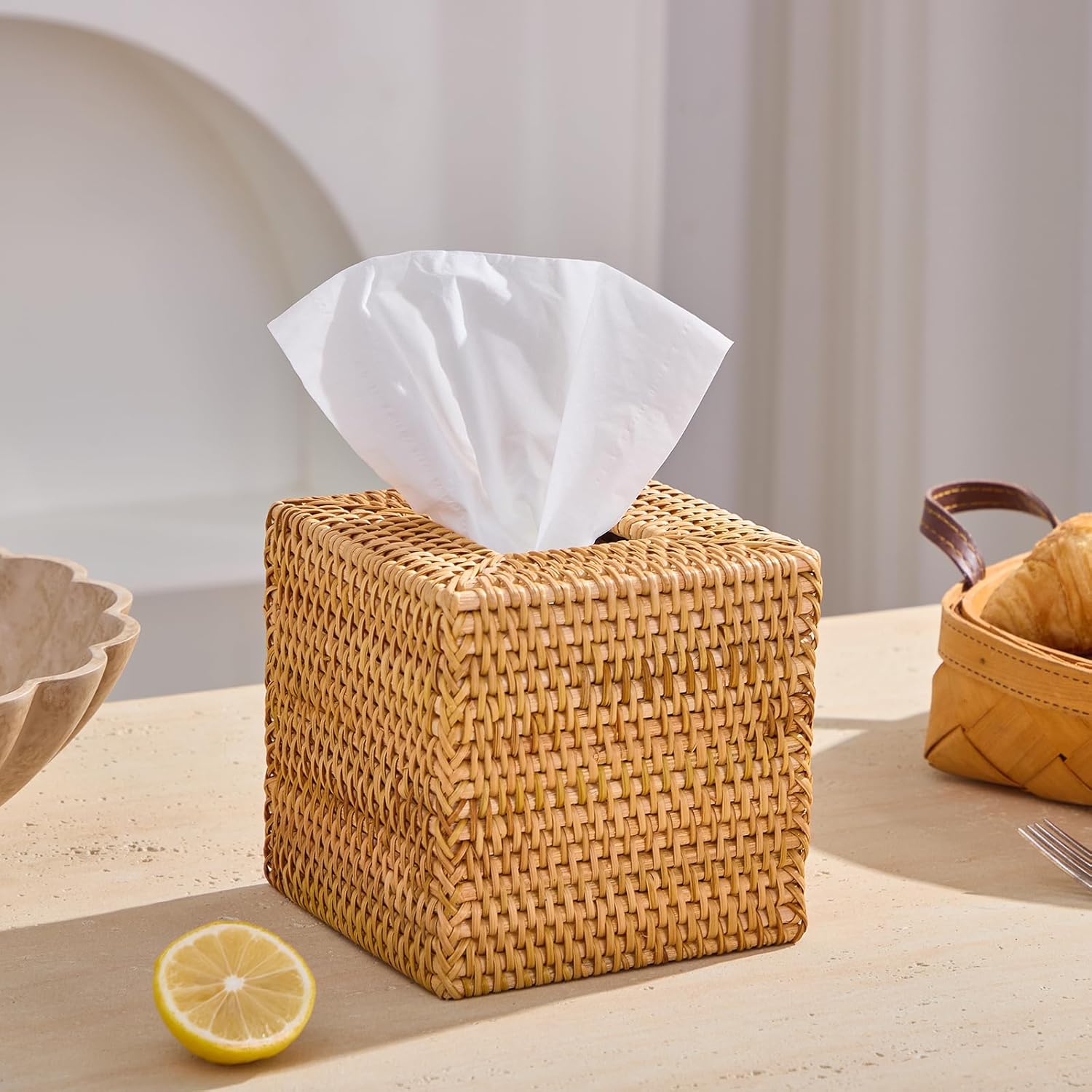 Woven Facial Napkin Holder / Natural