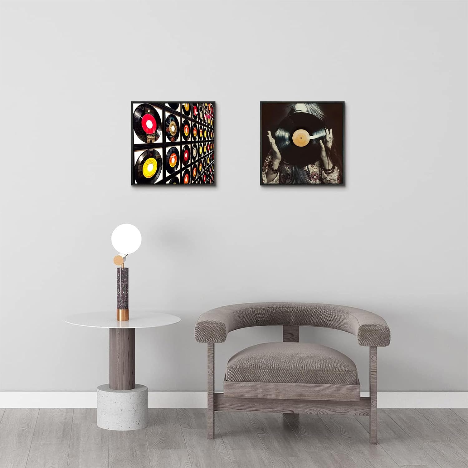 Golden State Art 12.5x12.5 Black Aluminum Album Frame 5 Pack | Brushed Metal Vinyl Record Frame for 12'' Album Cover