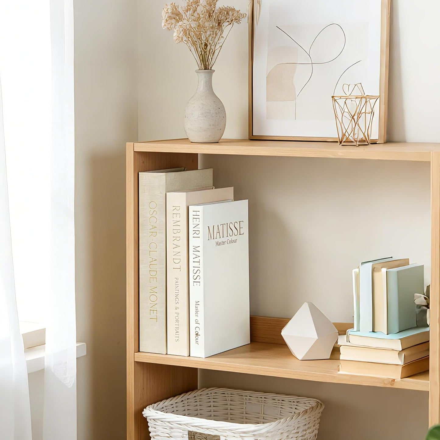 Linen Faux Books / Taupe / Beige / White / Set of 3