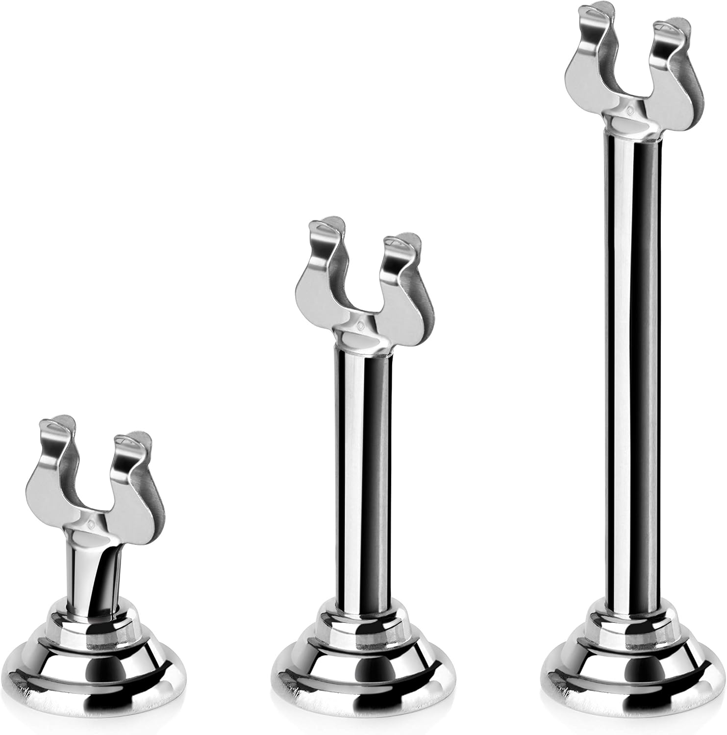 New Star Foodservice Triton Harp Clip Style Place Card / Table Number Holder, 1.5 Inch, Silver, Set of 12
