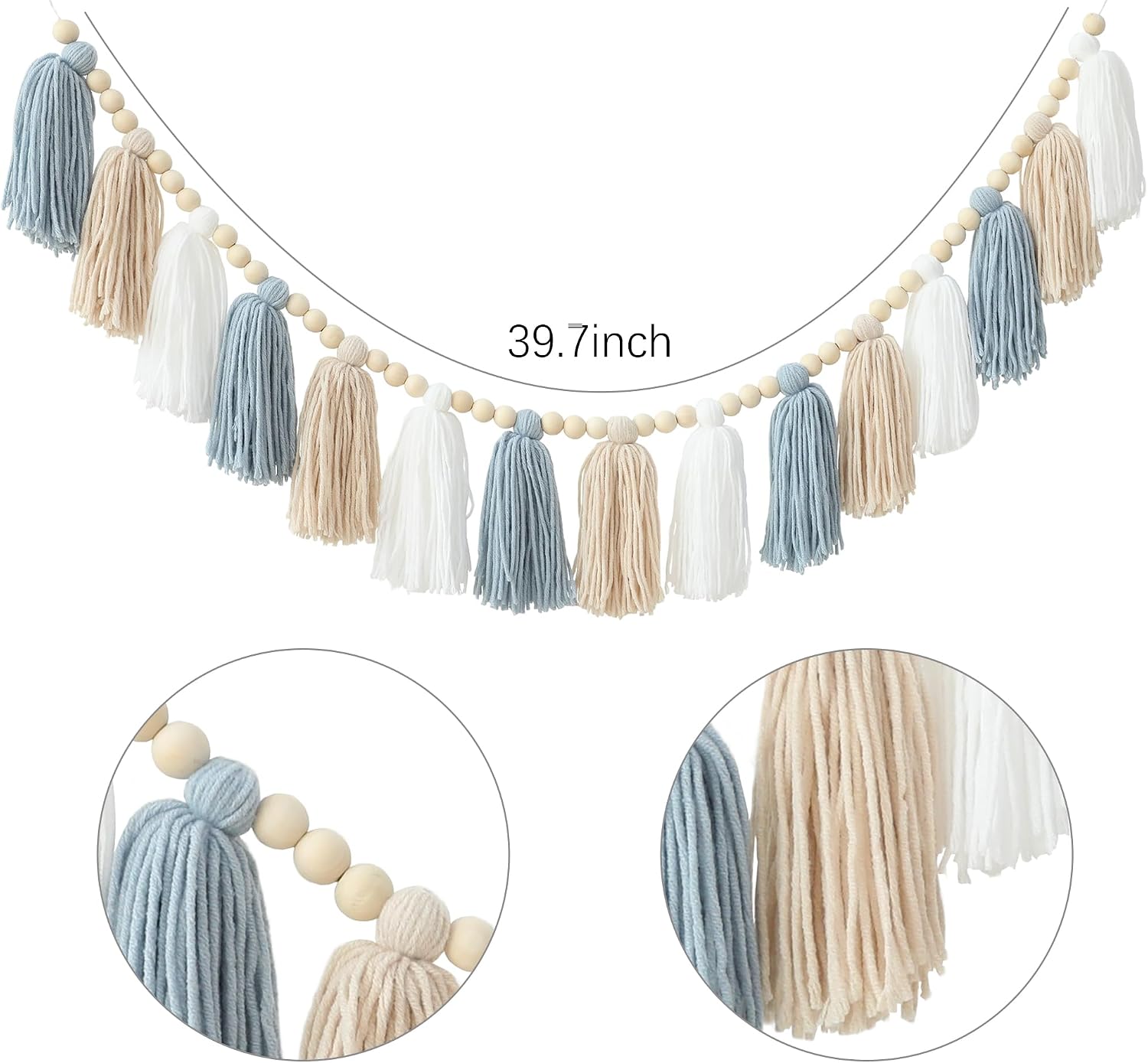 Boho Tassel Garland Wall Hanging / Blue