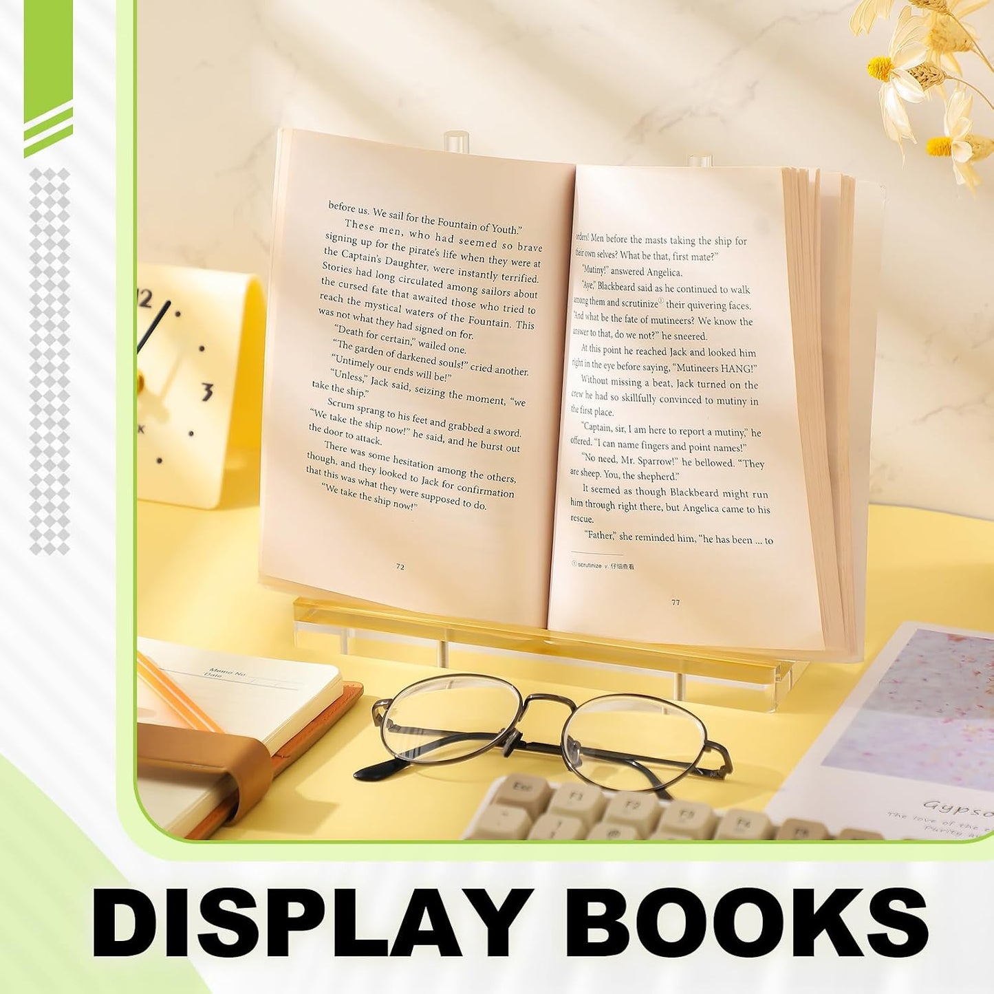 Tabletop Acrylic Display Stand Easel Acrylic Book Display Holder Artwork / Clear / 8 x 3.5 x 8